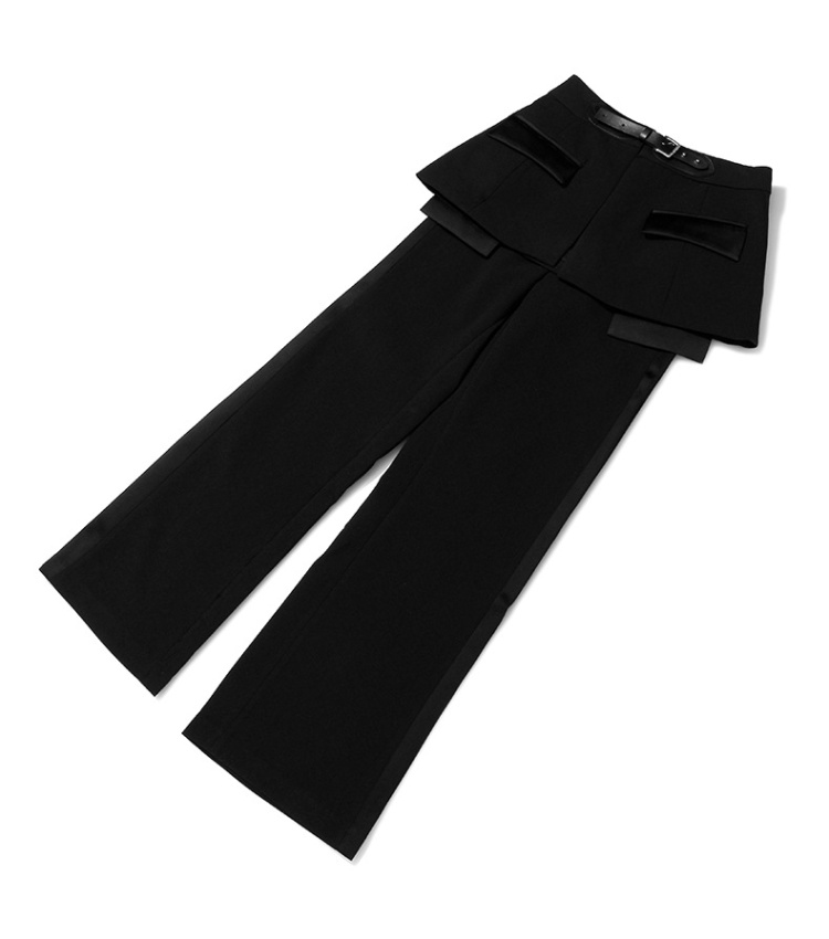 Spring belt cortical wide leg pants 2pcs set