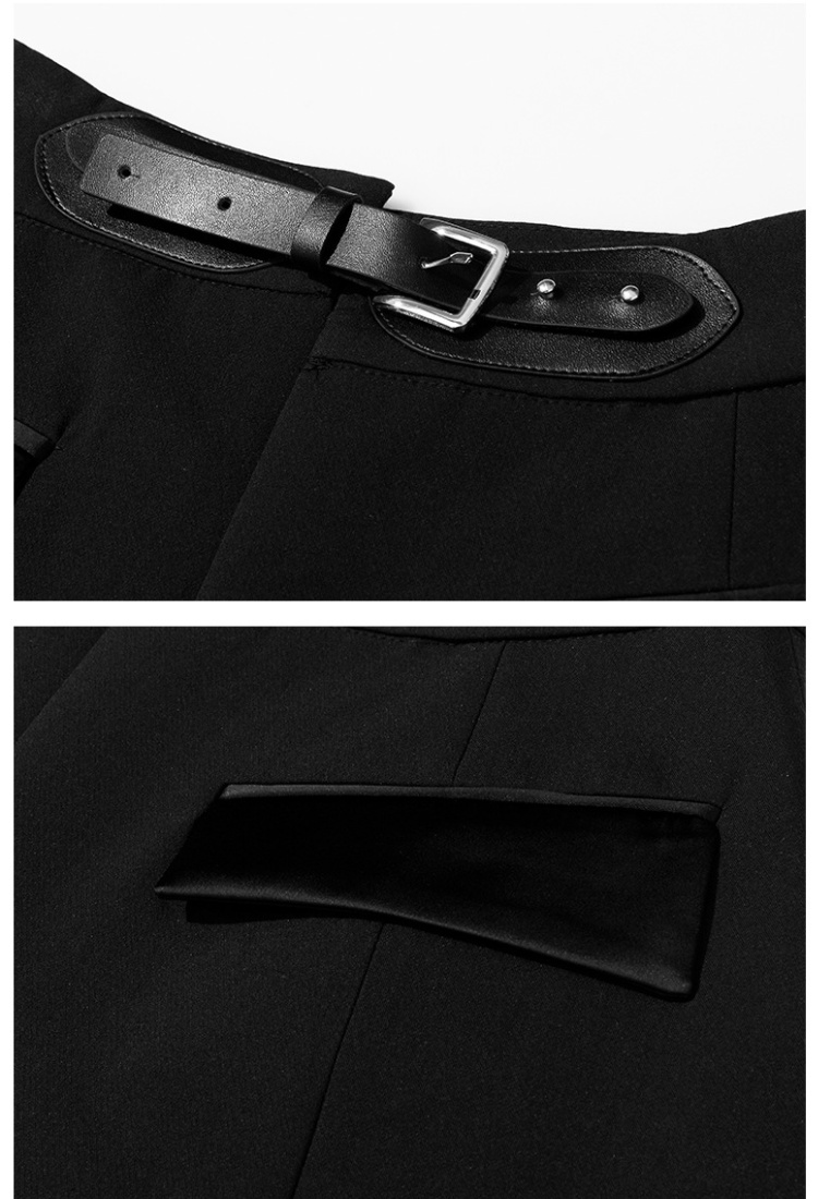 Spring belt cortical wide leg pants 2pcs set