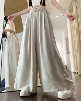 Pure long loose slim pants high waist drape Casual skirt