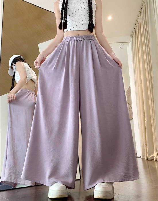 Pure long loose slim pants high waist drape Casual skirt