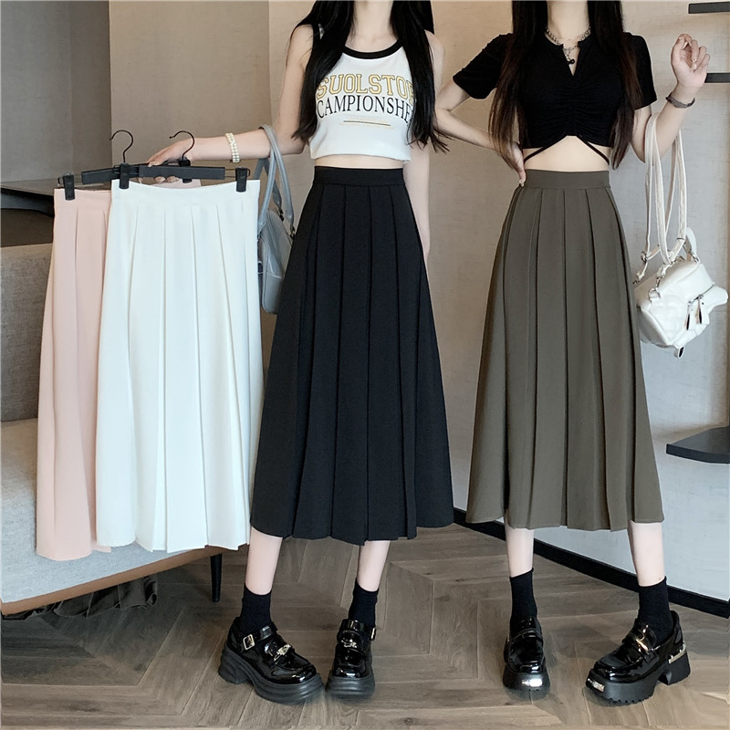 Show young autumn large yard skirt pure A-line long dress