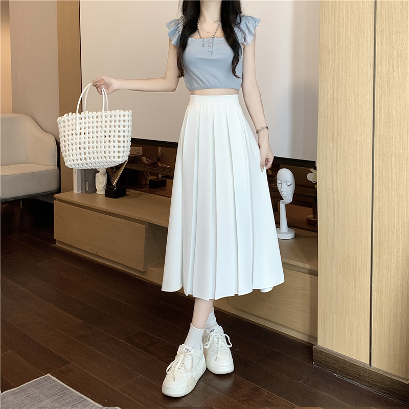 Show young autumn large yard skirt pure A-line long dress
