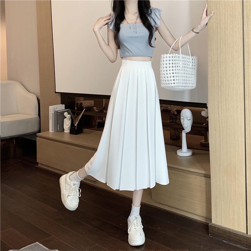 Show young autumn large yard skirt pure A-line long dress