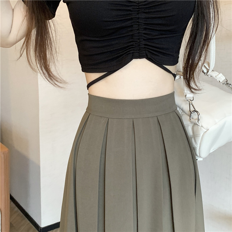 Show young autumn large yard skirt pure A-line long dress