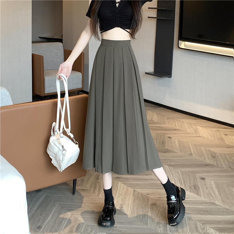 Show young autumn large yard skirt pure A-line long dress