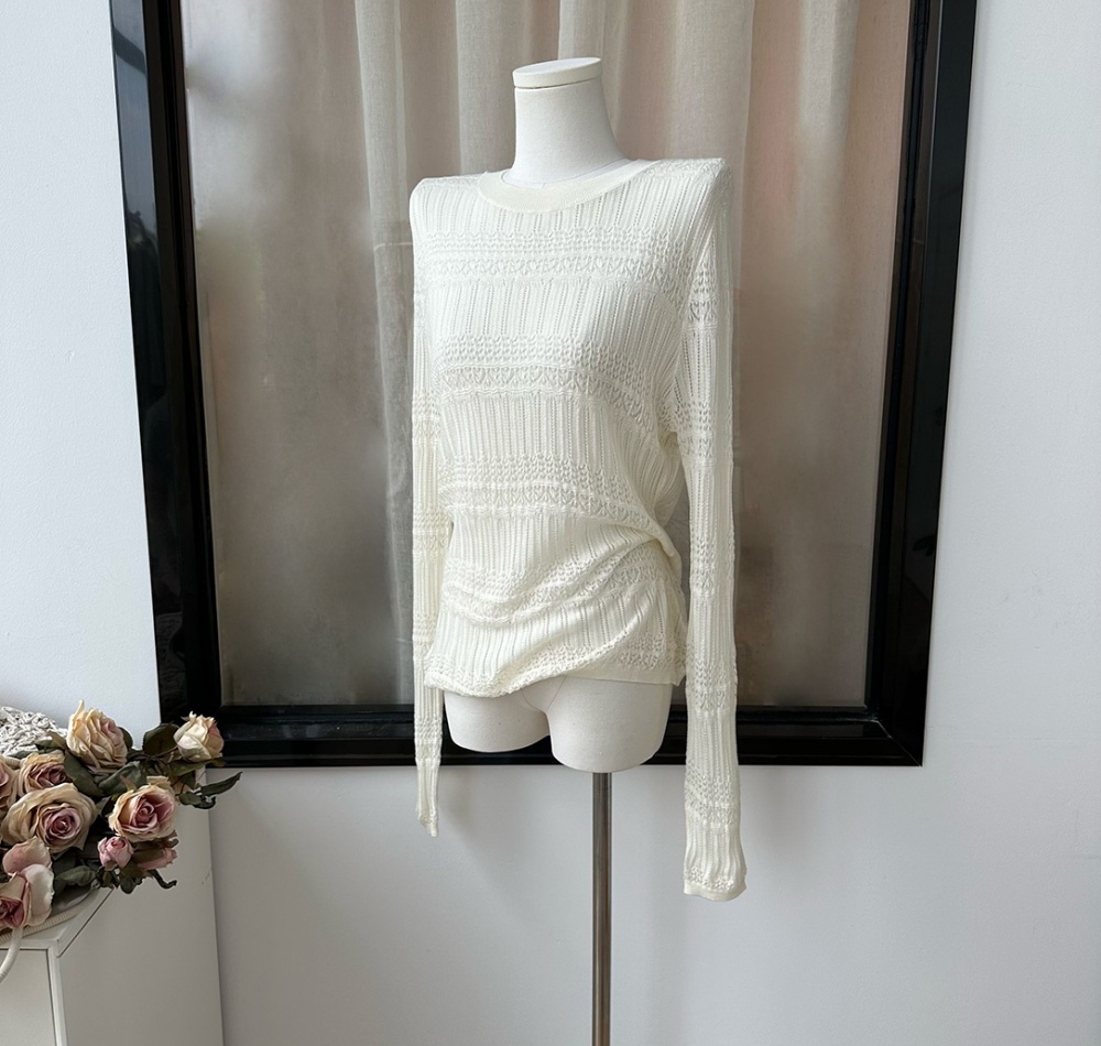 Long sleeve thin smock lazy sweater for women