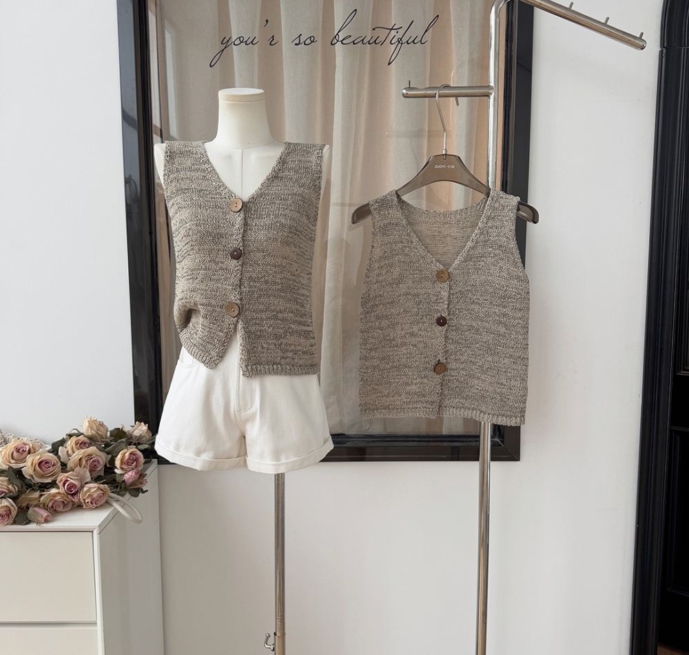 Wears outside summer waistcoat mixed color tops for women