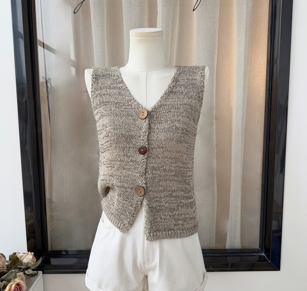 Wears outside summer waistcoat mixed color tops for women