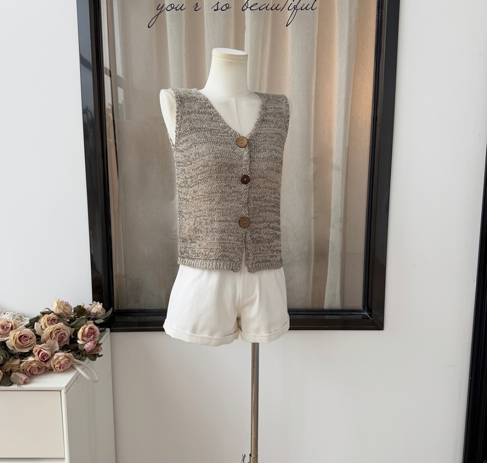 Wears outside summer waistcoat mixed color tops for women