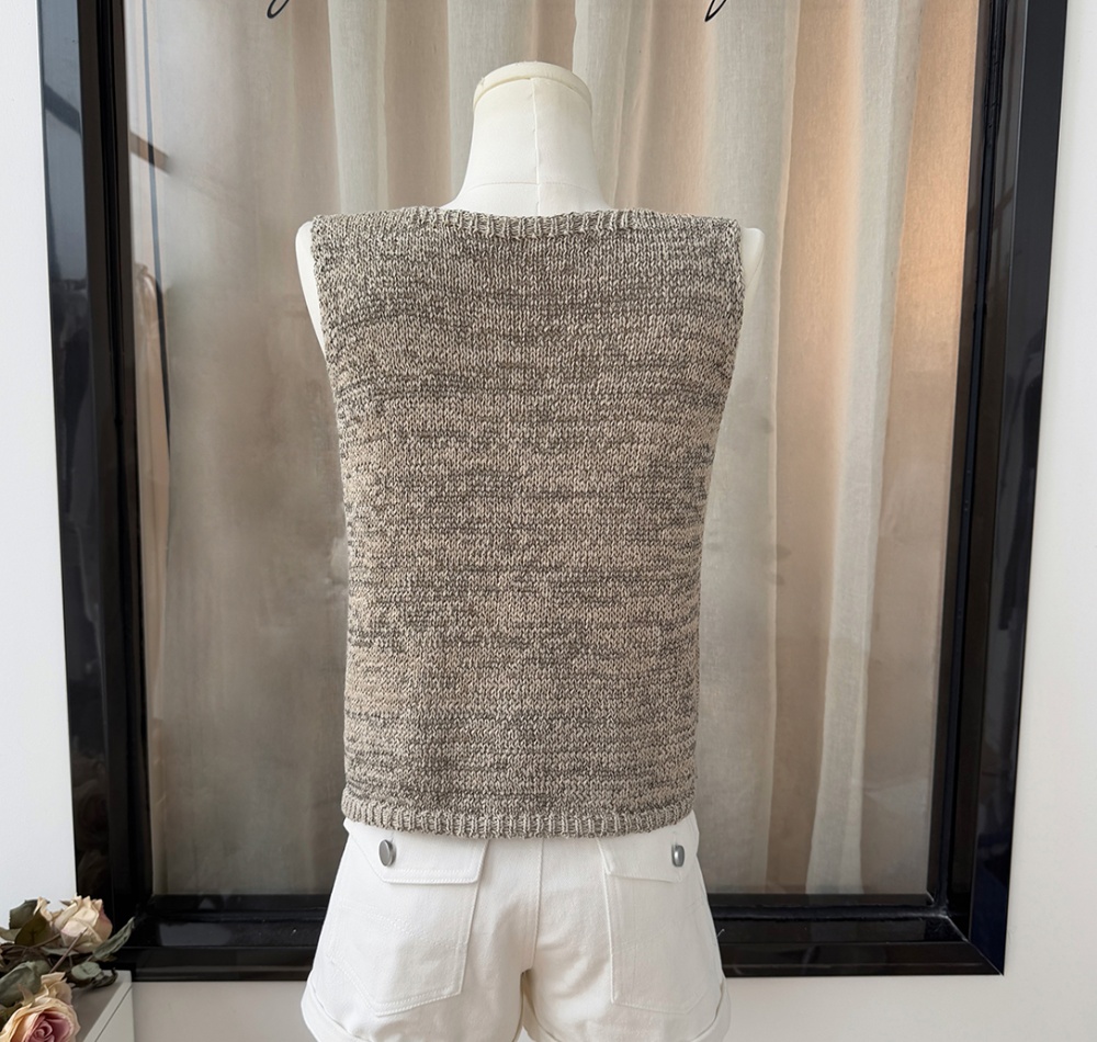 Wears outside summer waistcoat mixed color tops for women