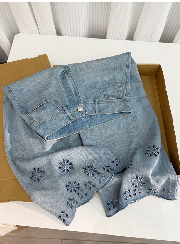 Wide leg autumn nine pants large yard jeans for women