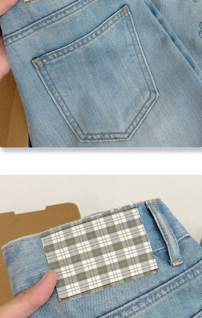 Wide leg autumn nine pants large yard jeans for women