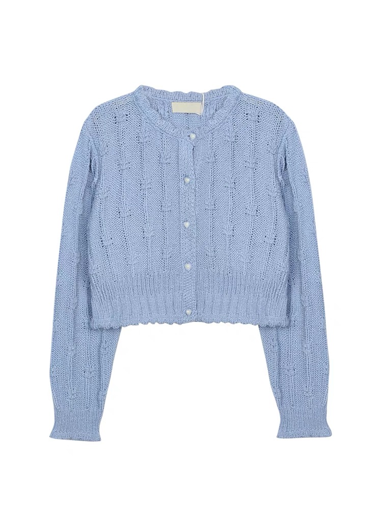 Short unique niche tops knitted spring coat for women