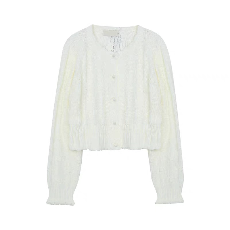 Short unique niche tops knitted spring coat for women