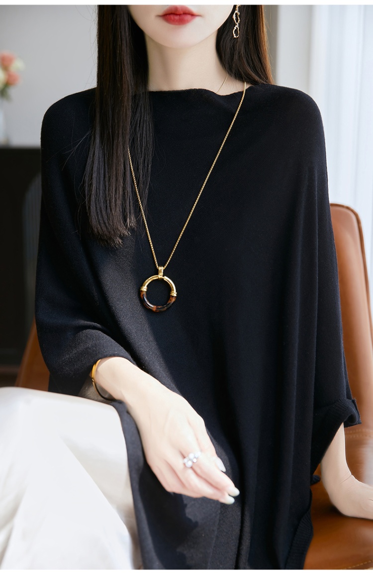 Horizontal collar lazy shawl loose irregular tops