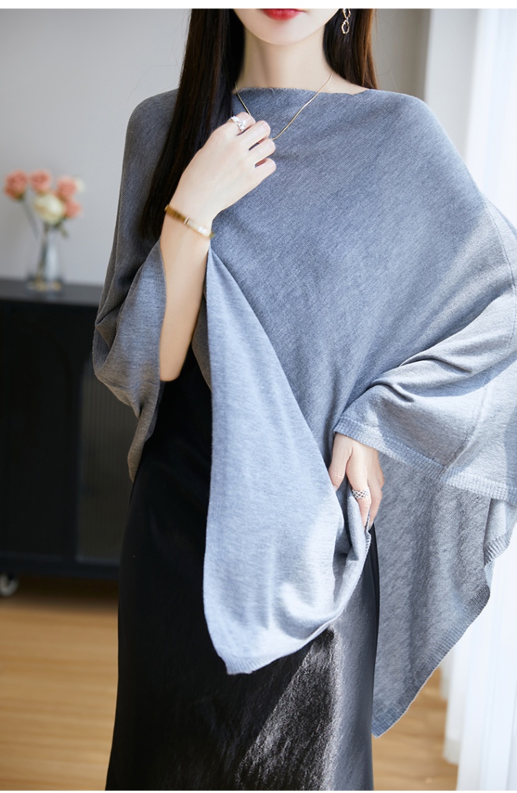 Horizontal collar lazy shawl loose irregular tops