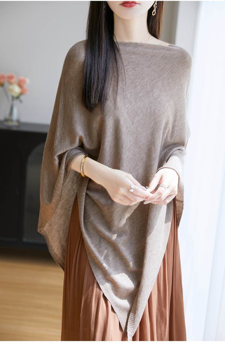 Horizontal collar lazy shawl loose irregular tops