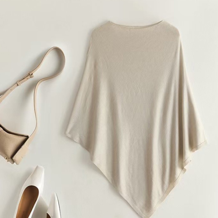 Horizontal collar lazy shawl loose irregular tops
