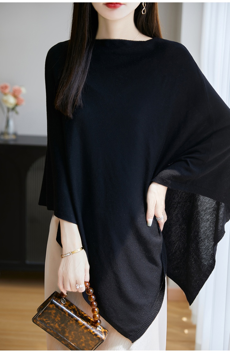 Horizontal collar lazy shawl loose irregular tops