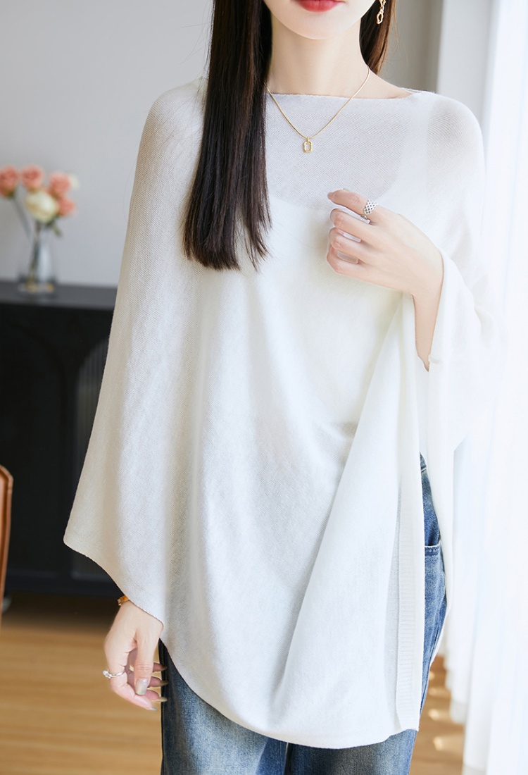 Horizontal collar lazy shawl loose irregular tops