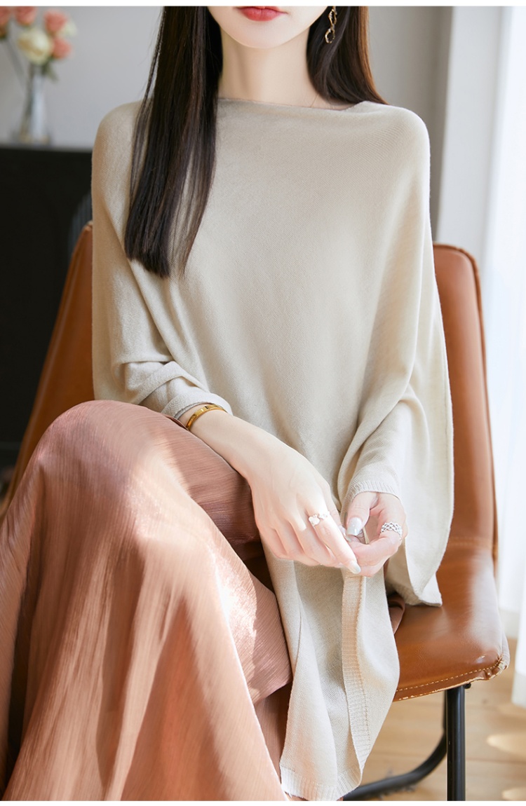Horizontal collar lazy shawl loose irregular tops