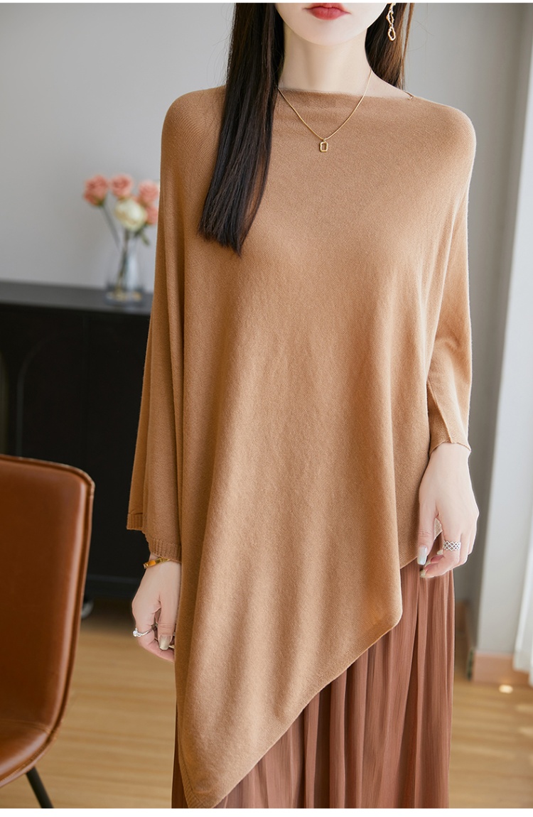 Horizontal collar lazy shawl loose irregular tops