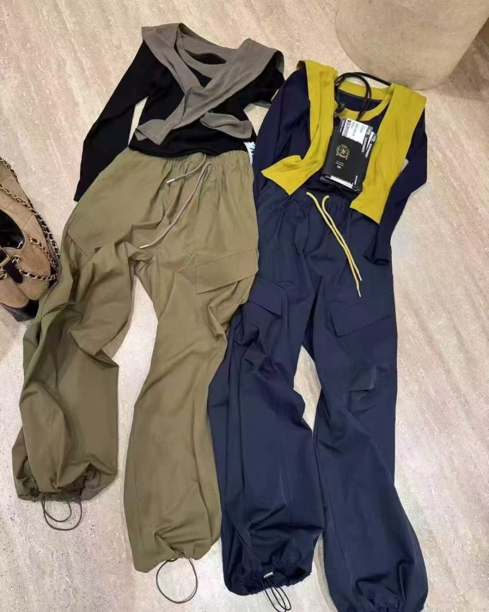 Sports wide leg pants shawl 3pcs set for women