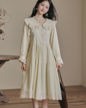 Sweet doll collar temperament retro show young dress