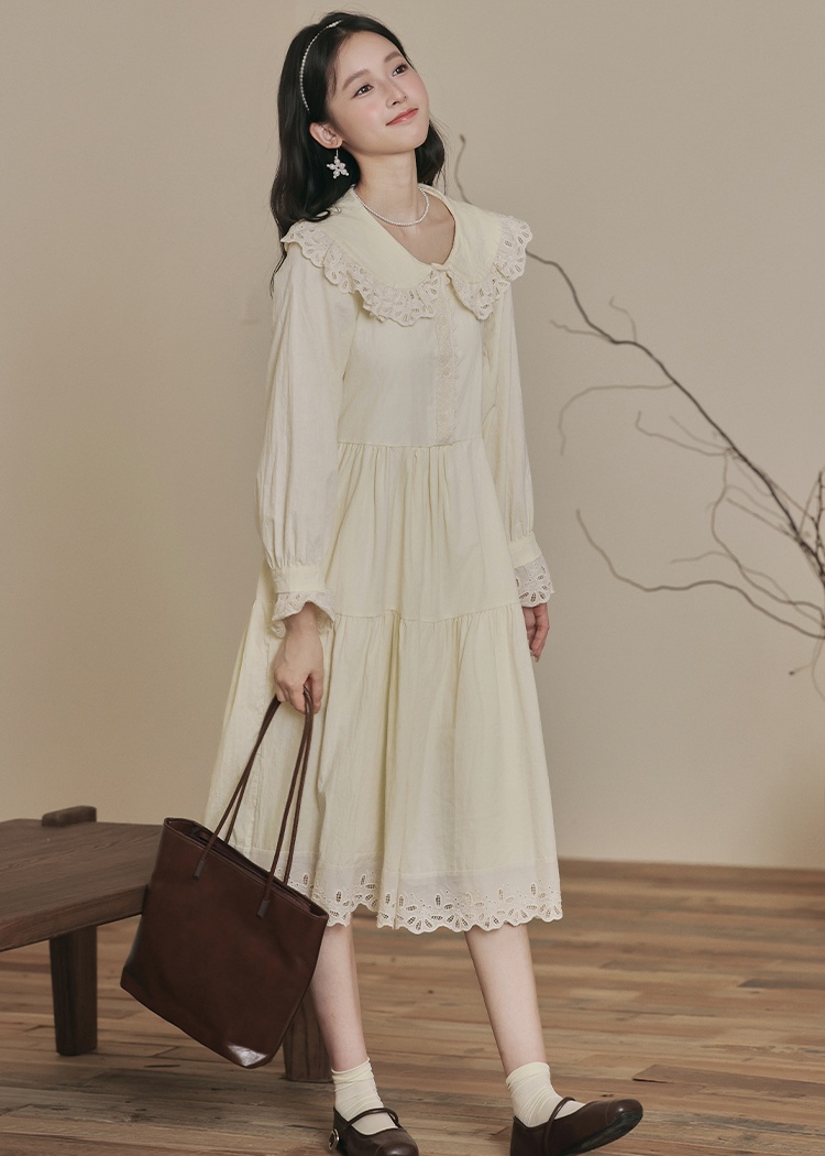 Sweet doll collar temperament retro show young dress