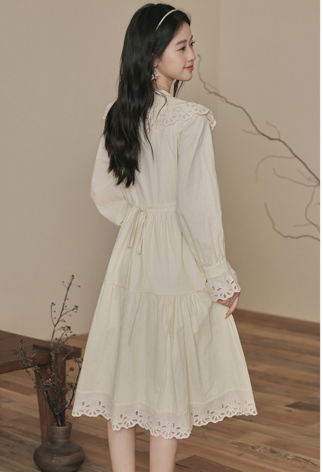Sweet doll collar temperament retro show young dress
