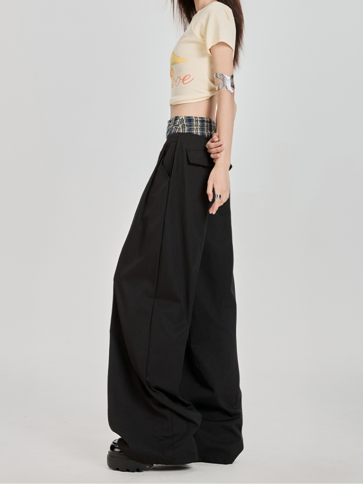 Straight casual pants niche wide leg pants for women