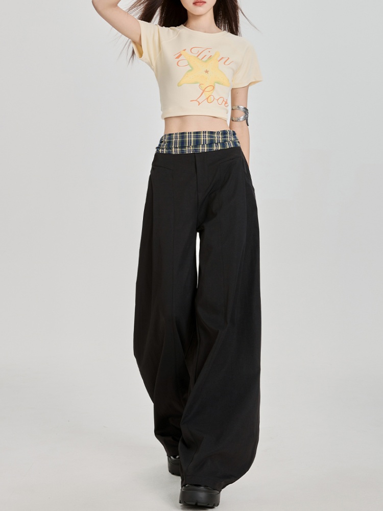 Straight casual pants niche wide leg pants for women