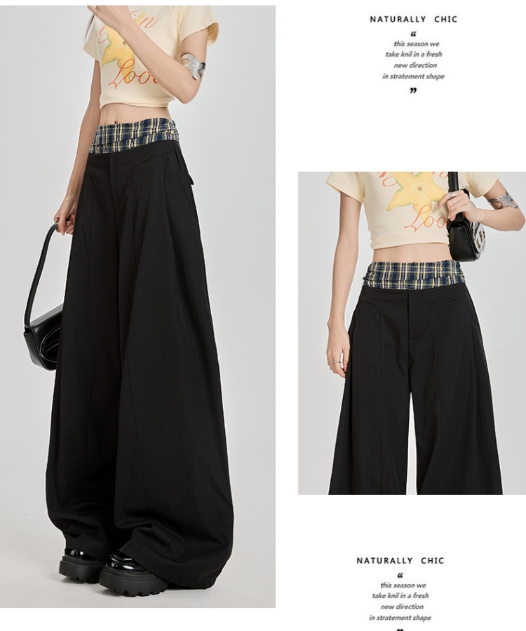 Straight casual pants niche wide leg pants for women