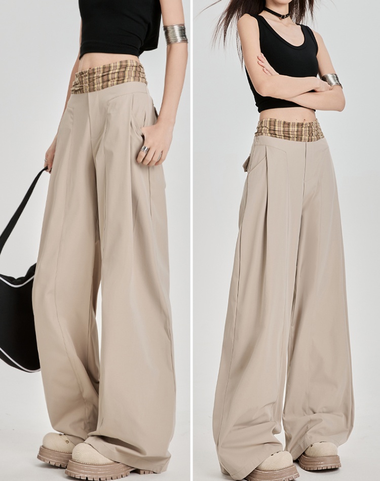 Straight casual pants niche wide leg pants for women