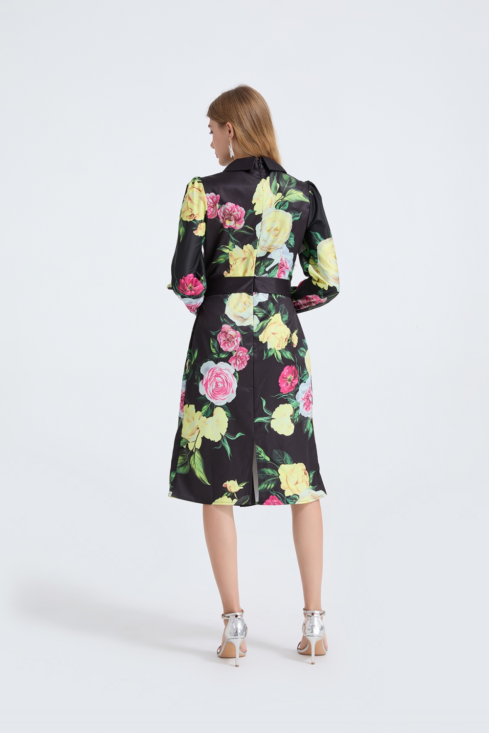 Autumn and winter long sleeve splice dress