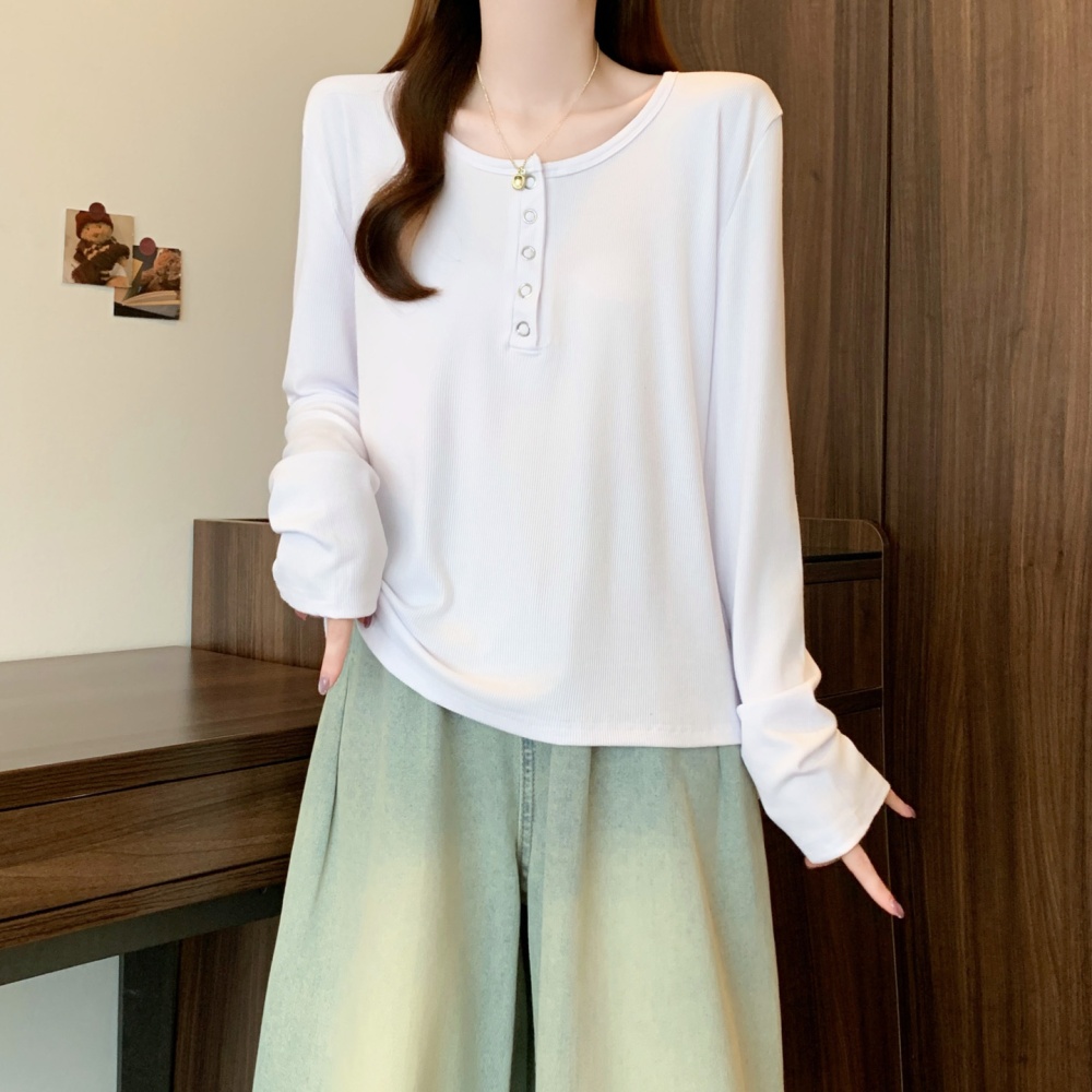 Slim long sleeve autumn tops thin inside the ride T-shirt