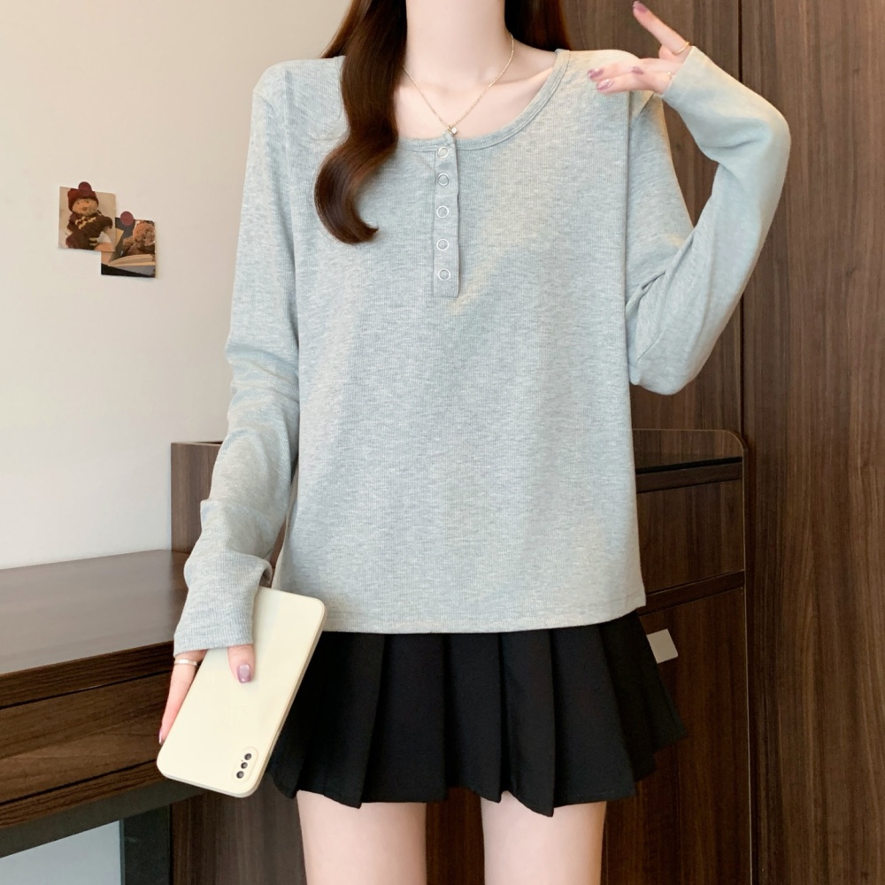 Slim long sleeve autumn tops thin inside the ride T-shirt