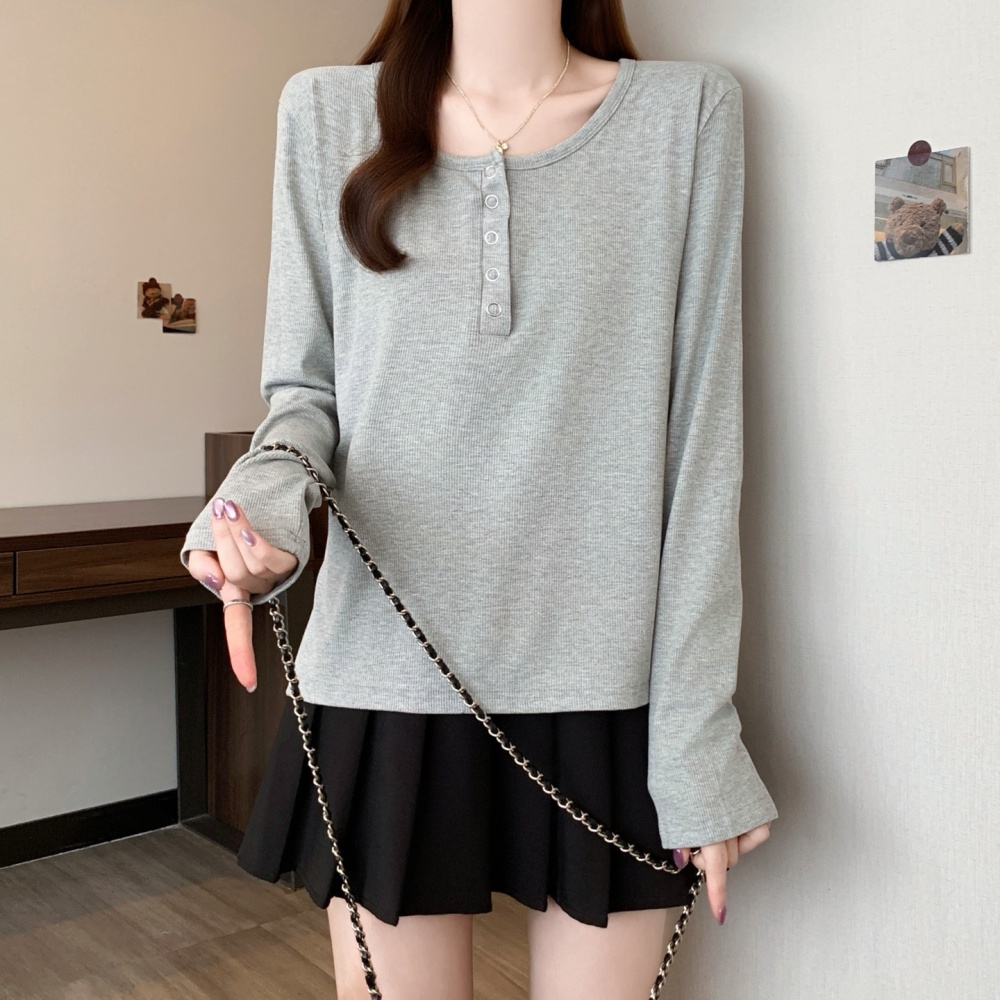 Slim long sleeve autumn tops thin inside the ride T-shirt
