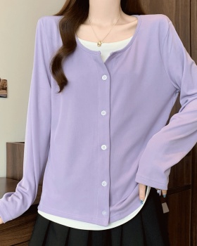 Long sleeve fat T-shirt autumn tops for women