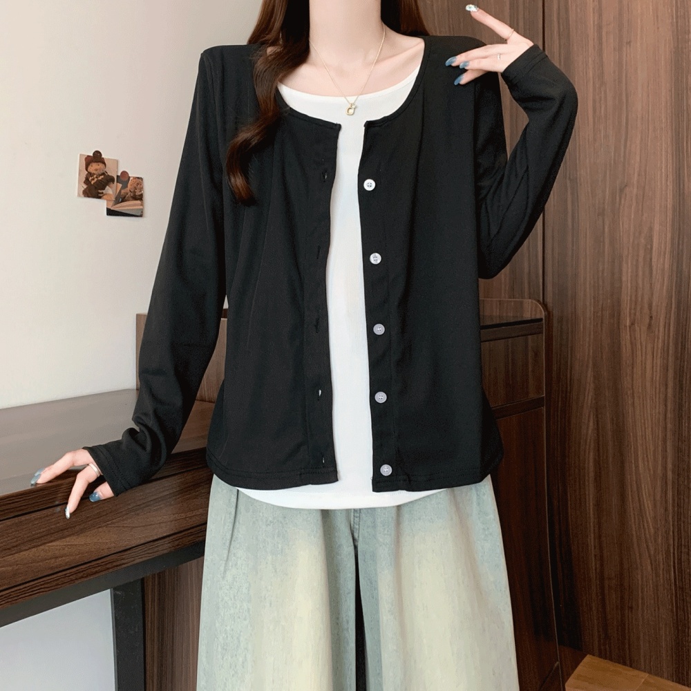 Long sleeve fat T-shirt autumn tops for women