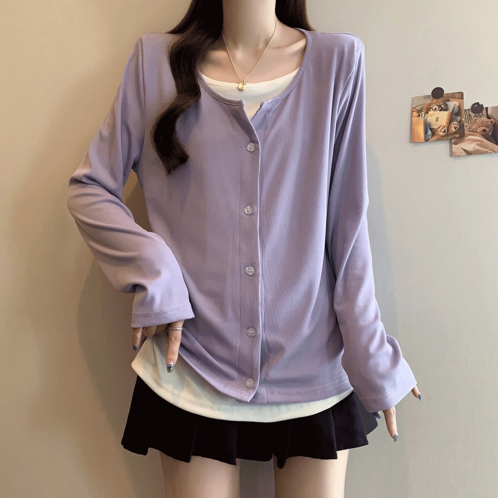 Long sleeve fat T-shirt autumn tops for women