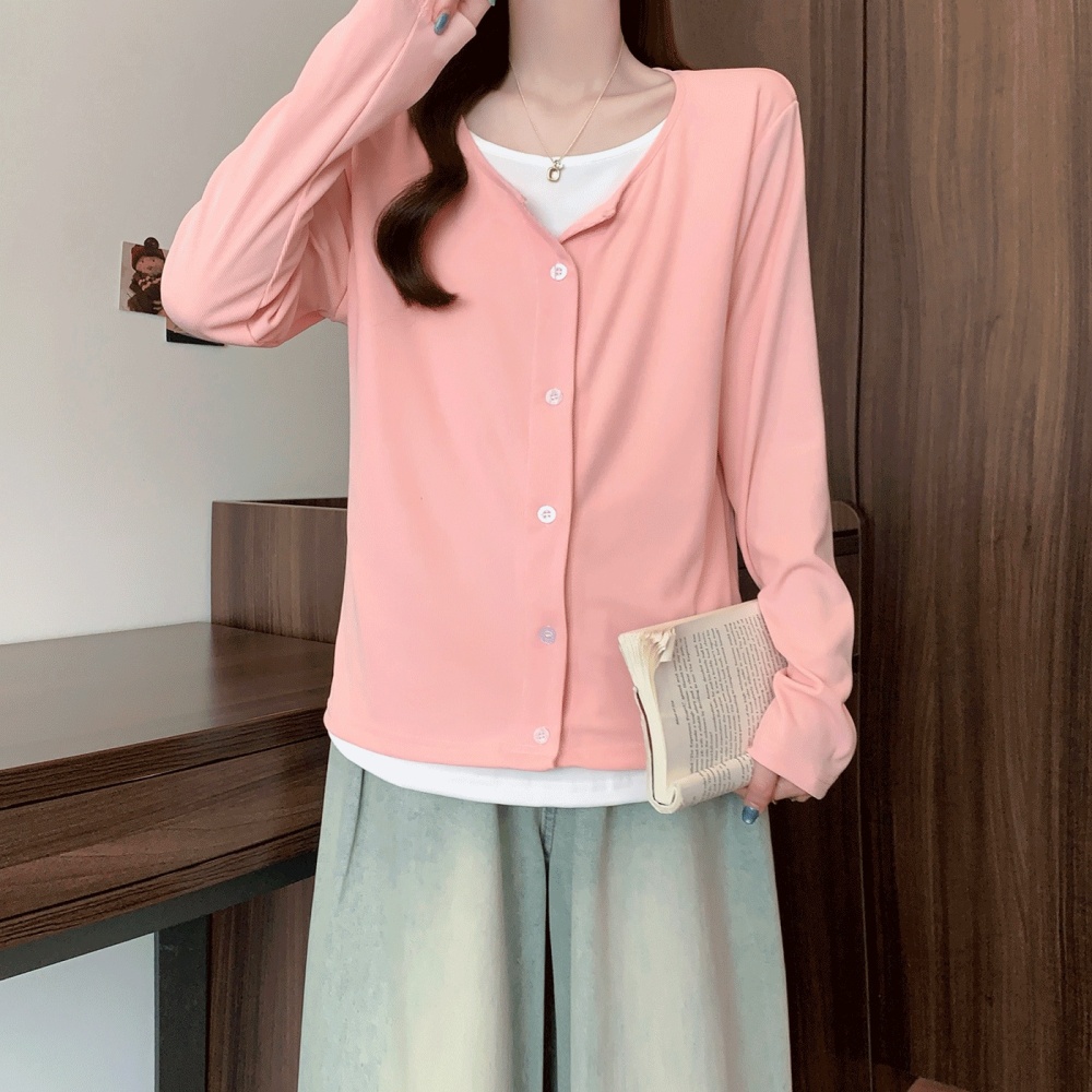 Long sleeve fat T-shirt autumn tops for women