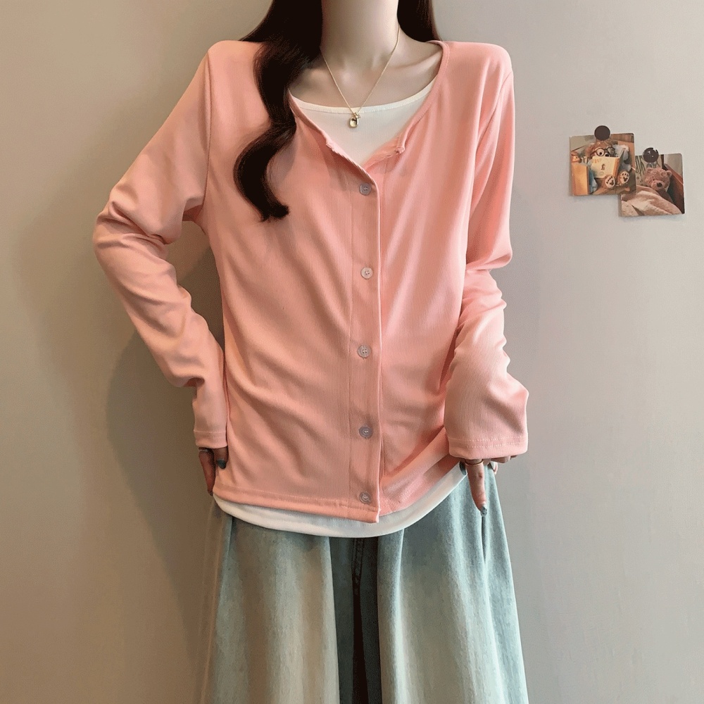 Long sleeve fat T-shirt autumn tops for women
