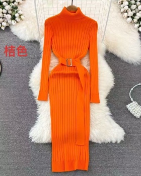 Korean style elasticity dress package hip bottoming sweater