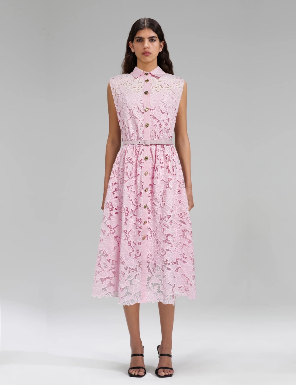 Lace sleeveless dress hollow long dress for women