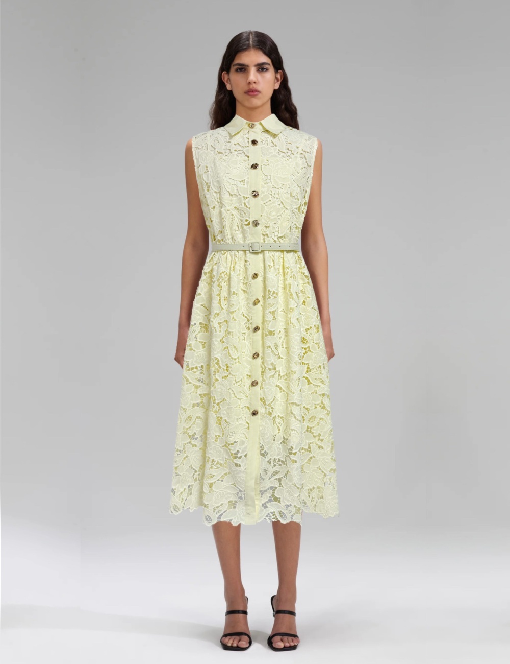 Lace sleeveless dress hollow long dress for women