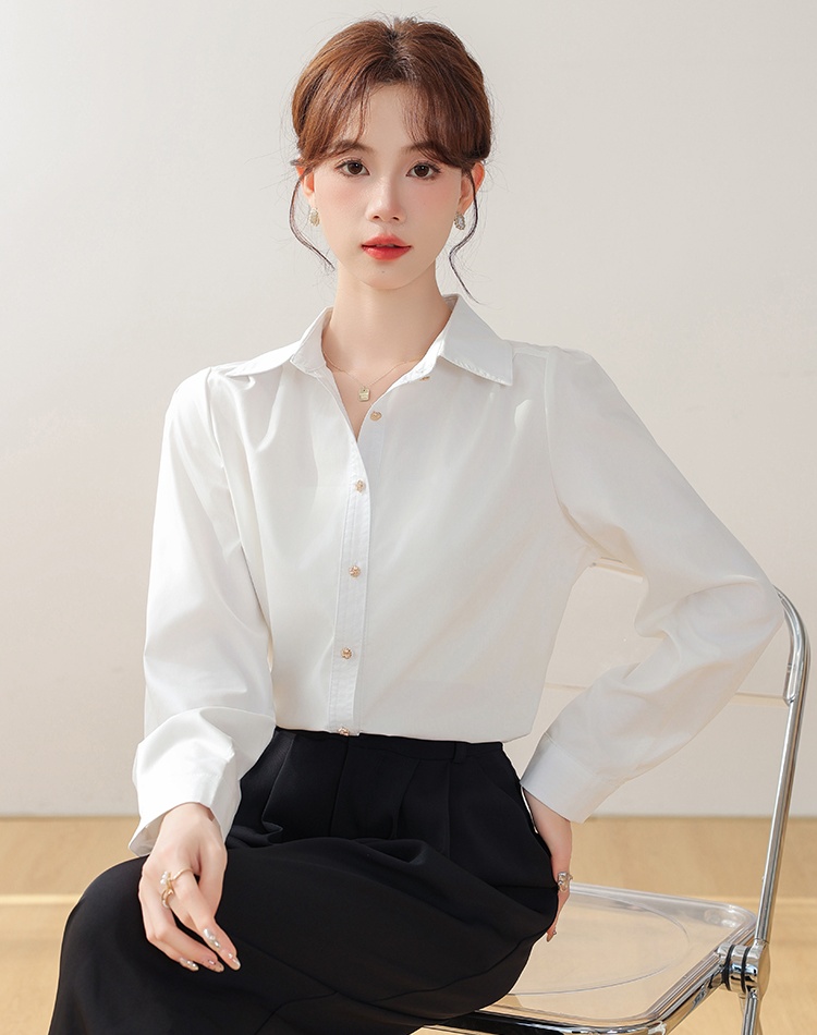 Single-breasted profession shirt simple tops for women