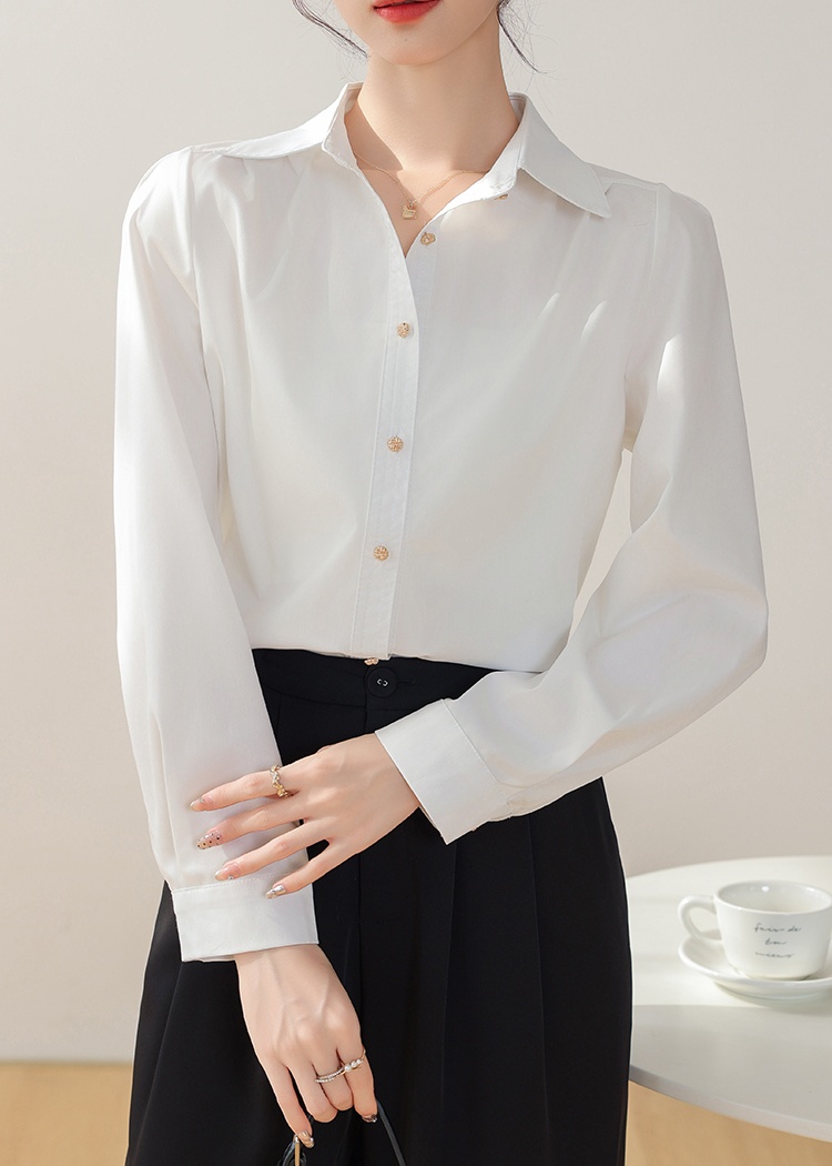 Single-breasted profession shirt simple tops for women
