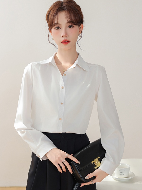 Single-breasted profession shirt simple tops for women