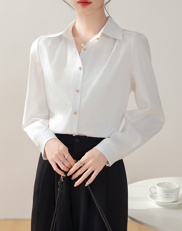 Single-breasted profession shirt simple tops for women